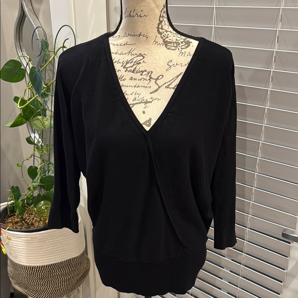 Black V-Neck Sweater White House black market